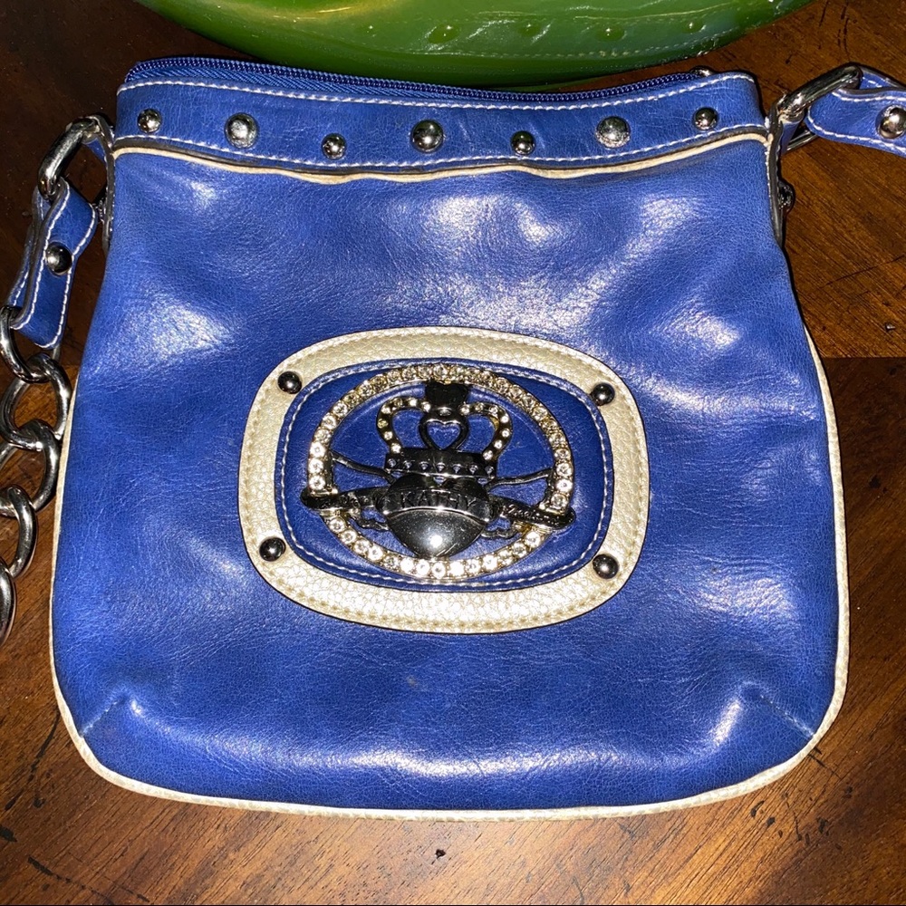 NWOT Kathy VanZeeland Vintage Hobo Blue Handbag